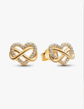 Sparkling Infinity Heart Stud Earrings