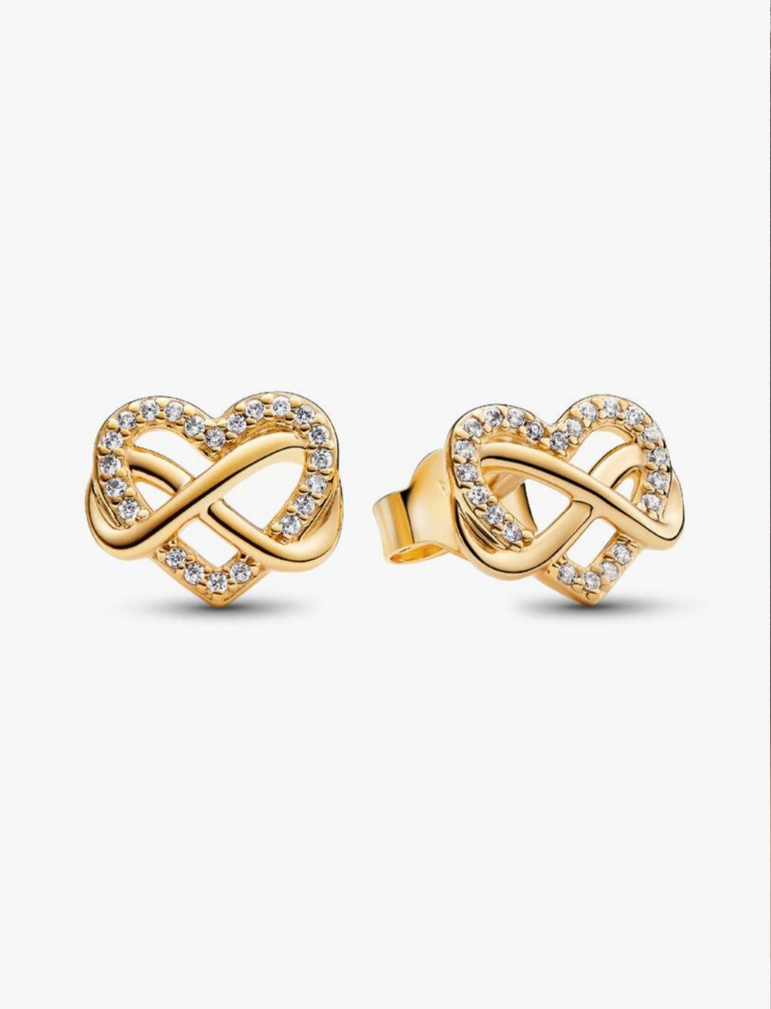 Sparkling Infinity Heart Stud Earrings