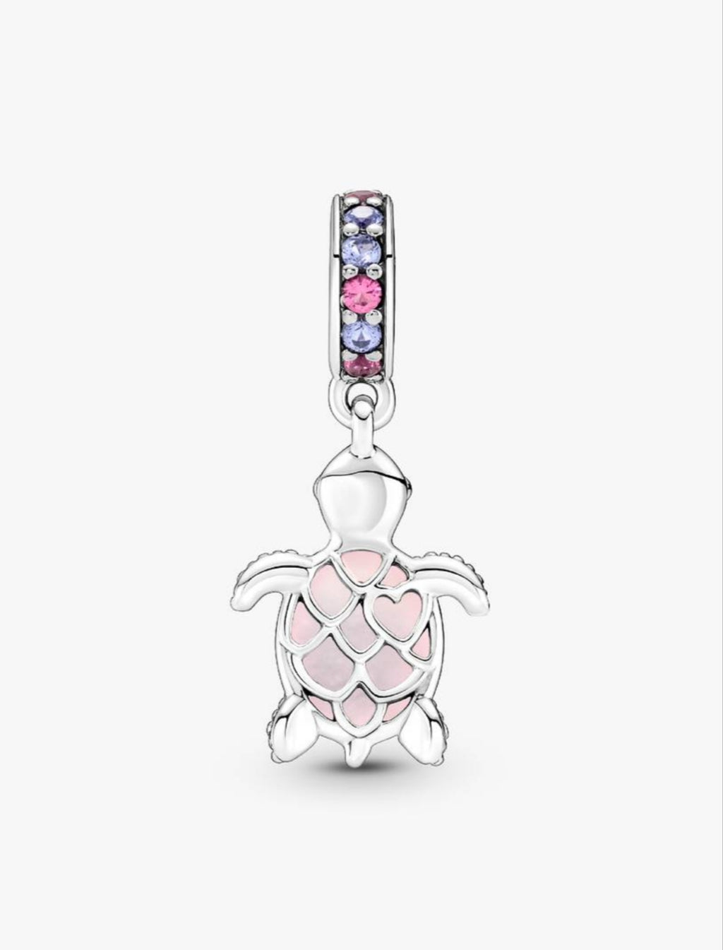 Murano Glass Pink Sea Turtle Dangle Charm