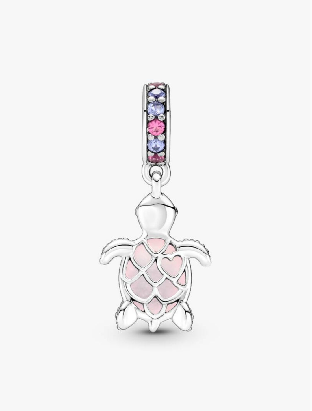 Murano Glass Pink Sea Turtle Dangle Charm