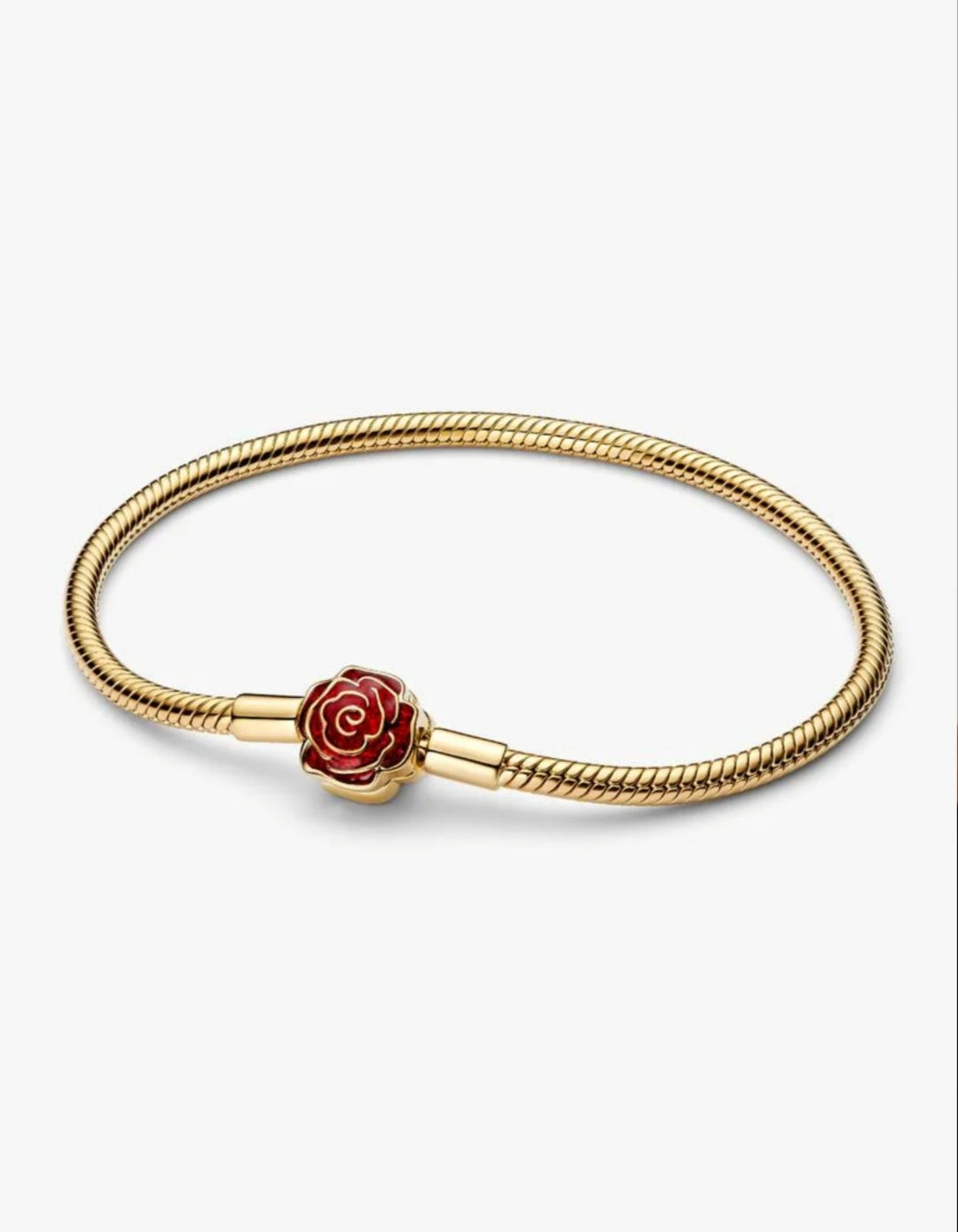 Disney Beauty and the Beast Enchanted Rose Snake Chain Bracelet