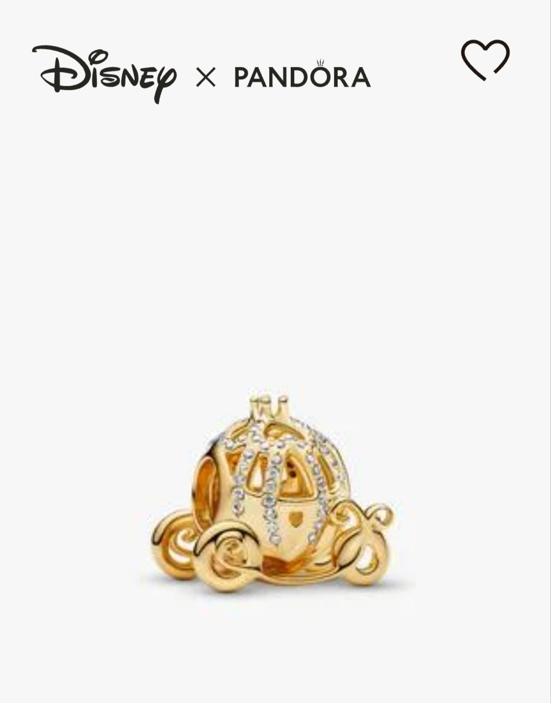 Disney Cinderella Sparkling Carriage Charm