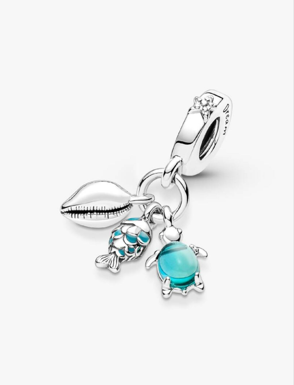 Fish, Sea Turtle & Conch Triple Dangle Charm