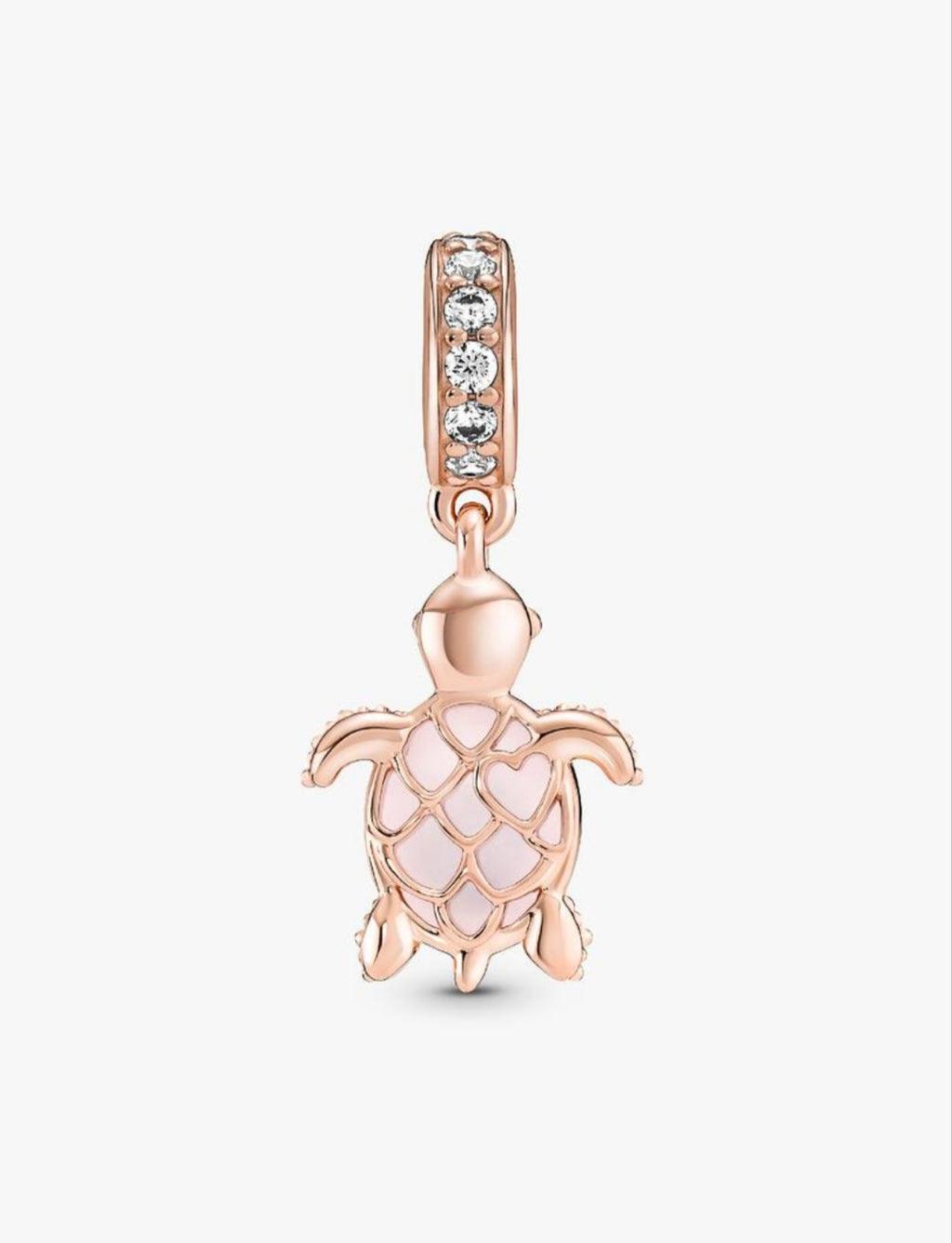 Murano Glass Pink Sea Turtle Dangle Charm