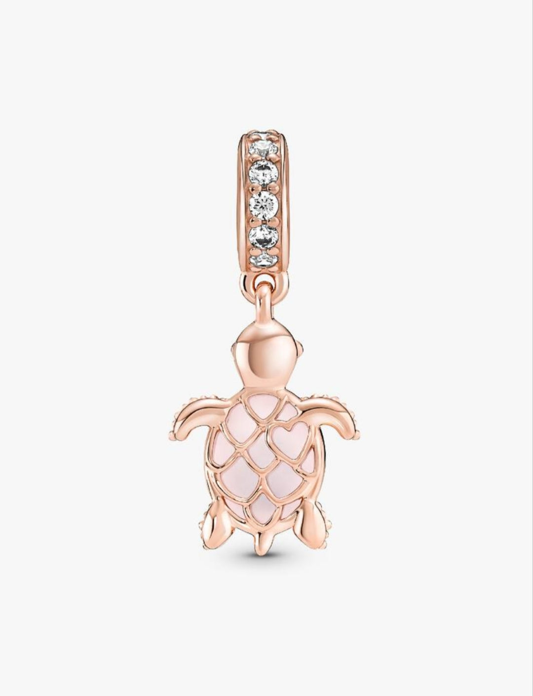 Murano Glass Pink Sea Turtle Dangle Charm