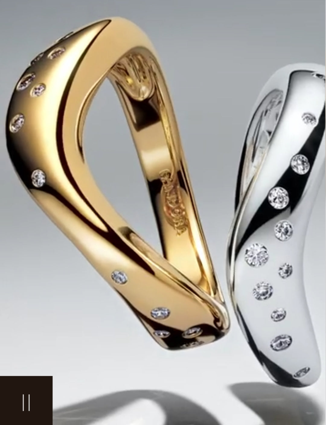 Organically Shaped Two-Tone Stacking Rings