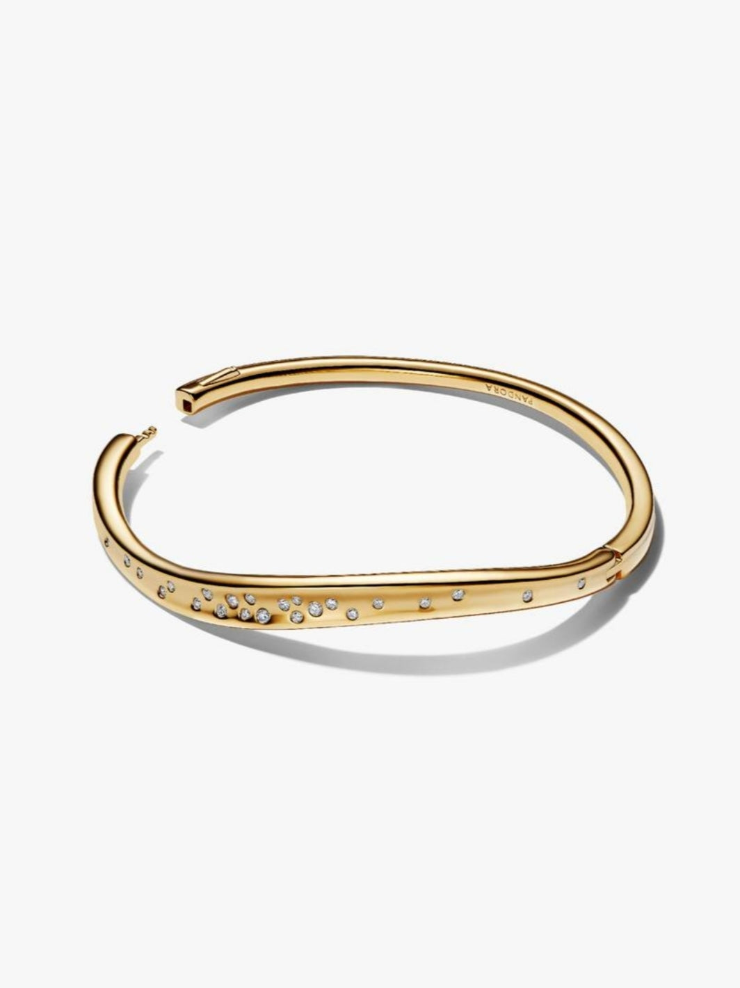 Organically Shaped Stone-Set Bangle