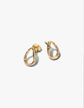 Organically Shaped Stone-Set Oval Stud Earrings