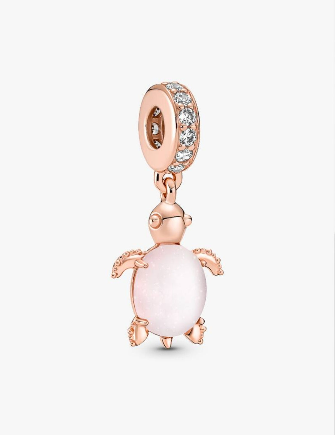 Murano Glass Pink Sea Turtle Dangle Charm