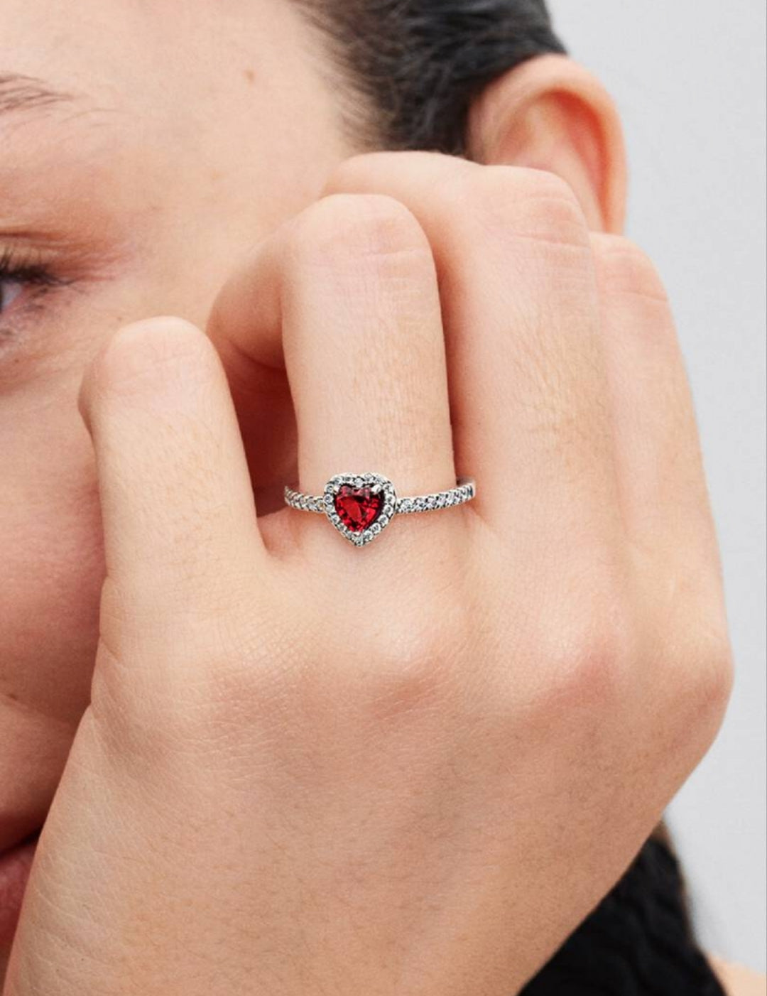 Elevated Red Heart Ring