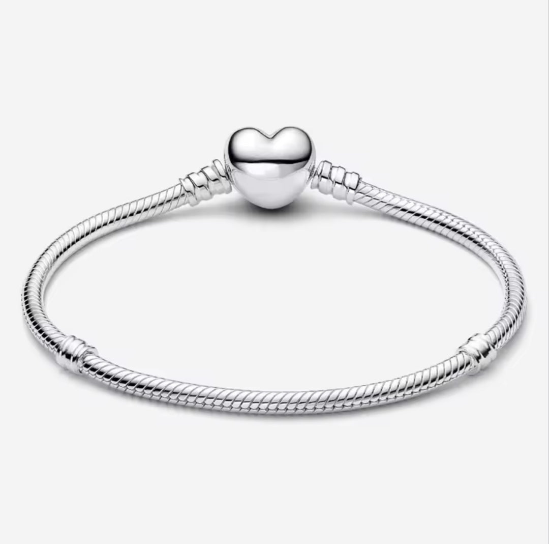 Moments Heart & Snake Chain Bracelet