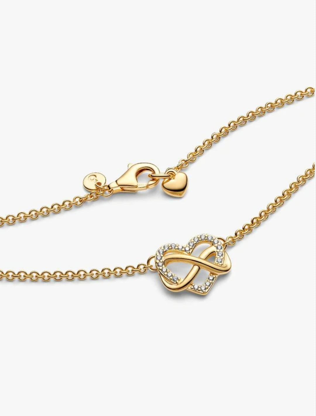 Sparkling Infinity Heart Collier Necklace