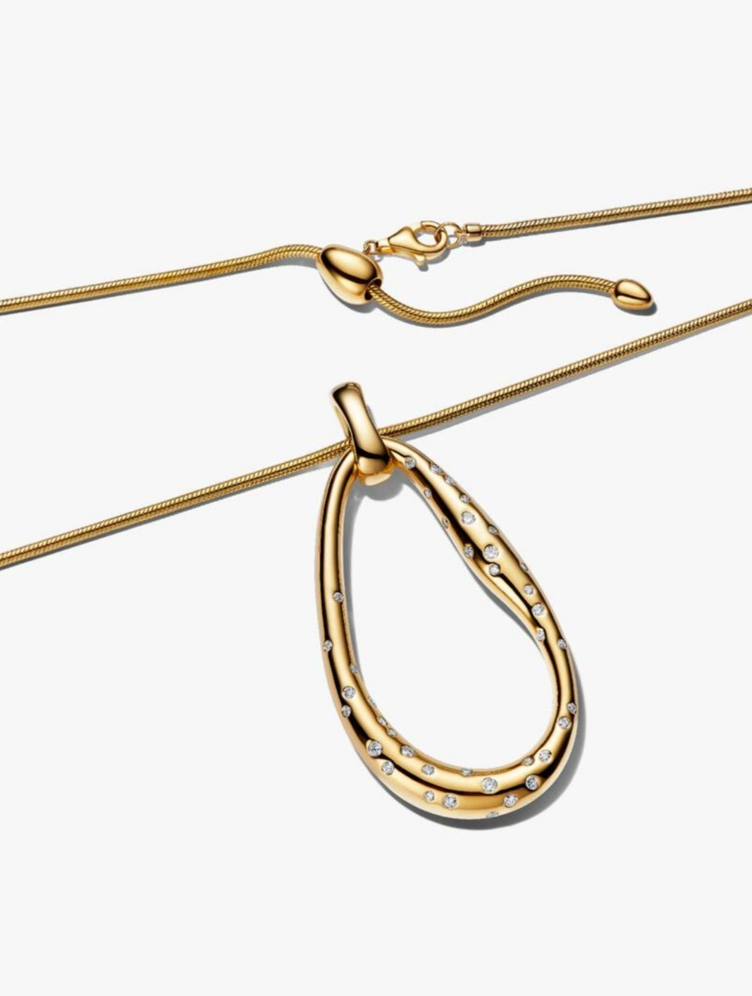 Organically Shaped Stone-Set Statement Pendant Necklace