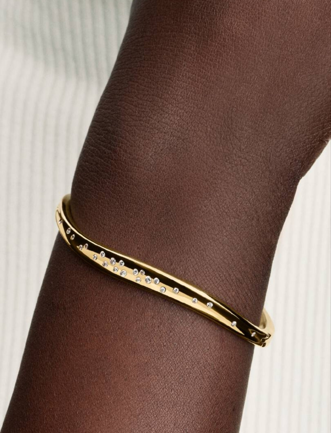 Organically Shaped Stone-Set Bangle