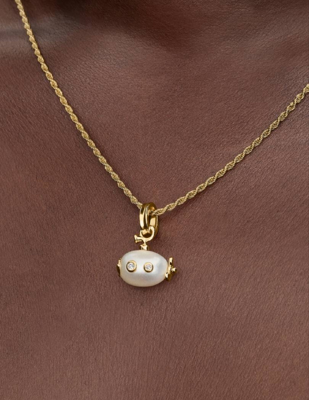 Treated Freshwater Cultured Baroque Pearl Submarine Dangle Charm