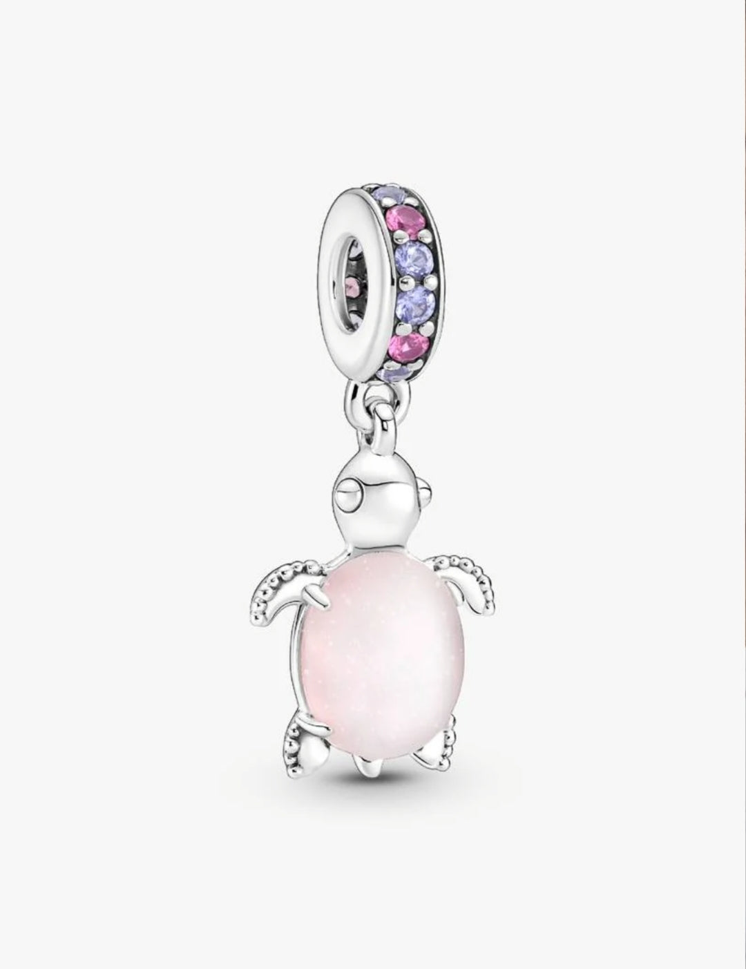 Murano Glass Pink Sea Turtle Dangle Charm