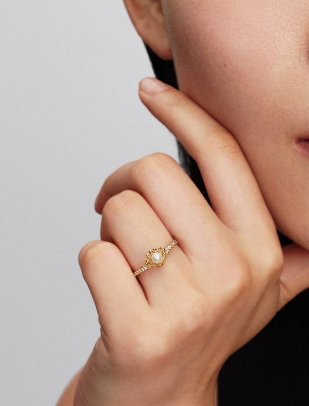 Disney Princess Ariel Shell Treated Freshwater Cultured Pearl Ring