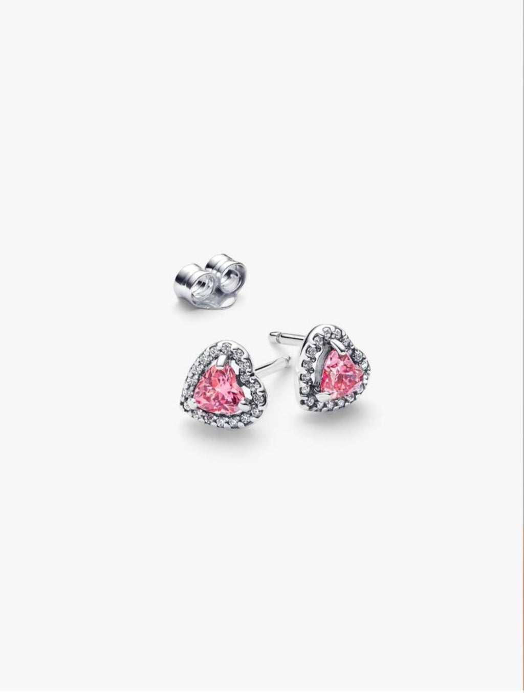 Elevated Pink Heart Stud Earrings