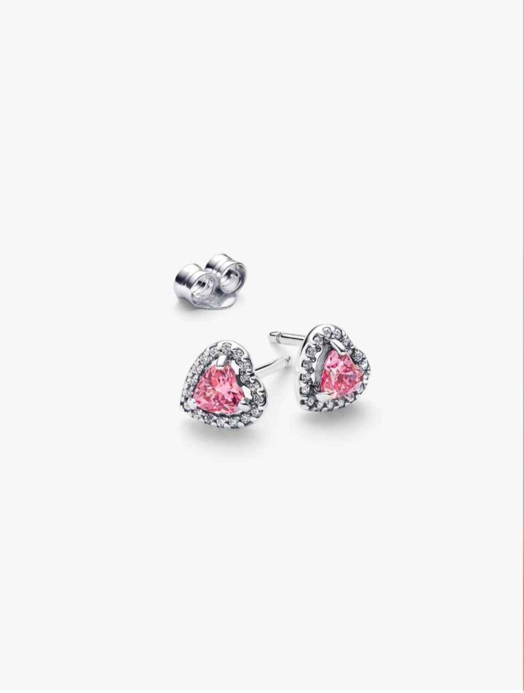 Elevated Pink Heart Stud Earrings