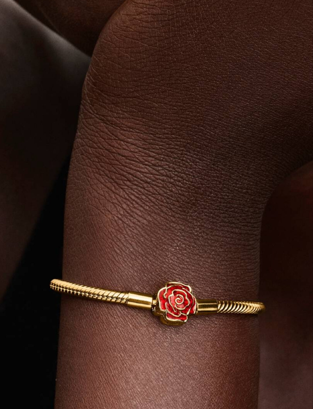 Disney Beauty and the Beast Enchanted Rose Snake Chain Bracelet