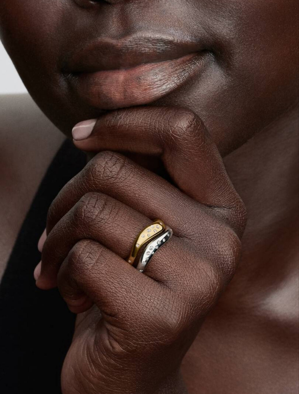 Organically Shaped Two-Tone Stacking Rings