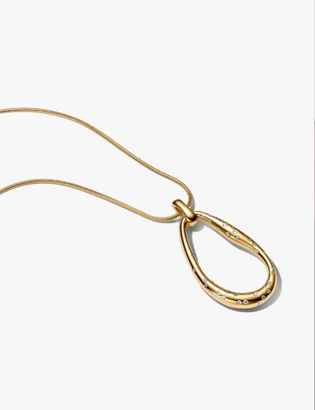 Organically Shaped Stone-Set Statement Pendant Necklace
