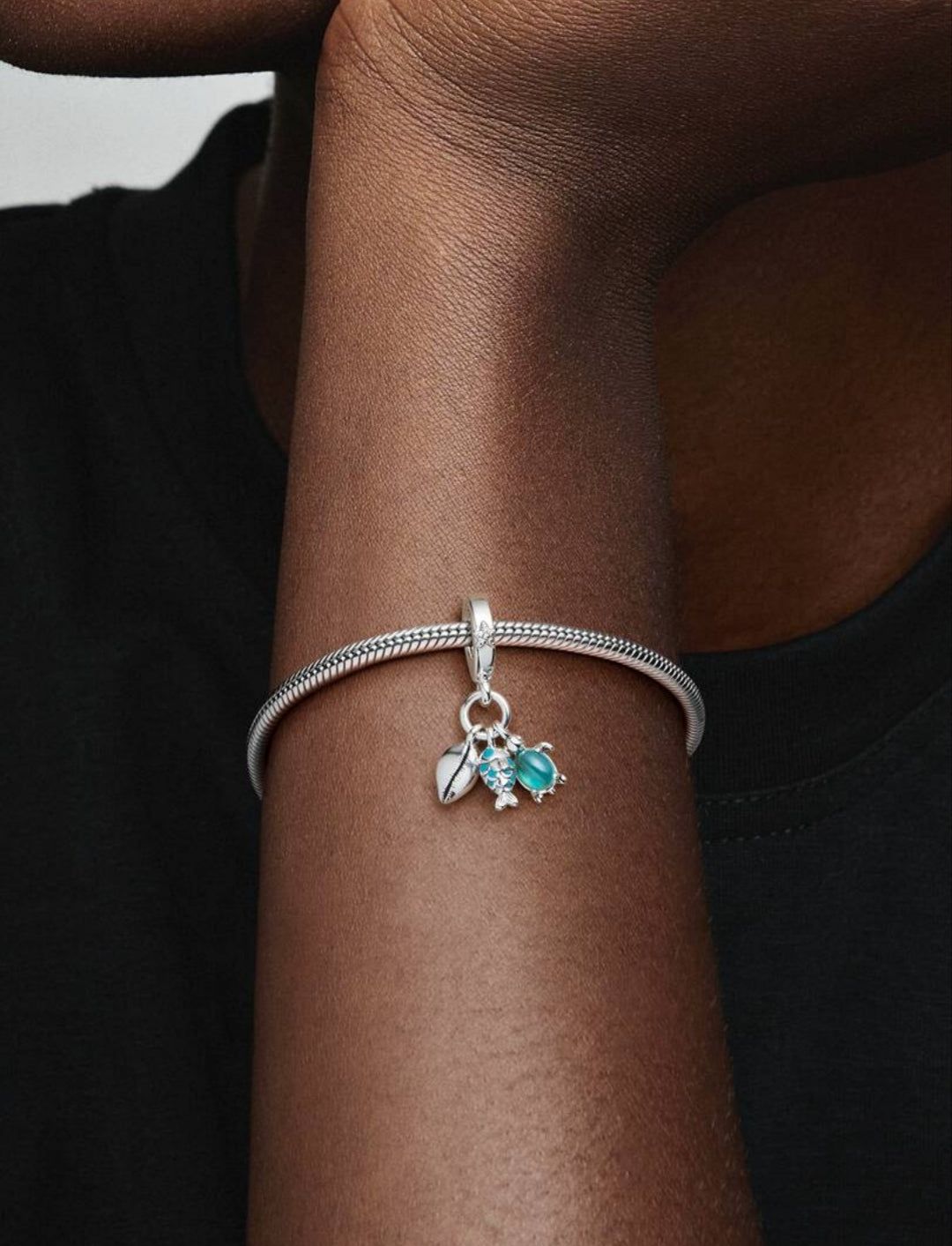 Fish, Sea Turtle & Conch Triple Dangle Charm