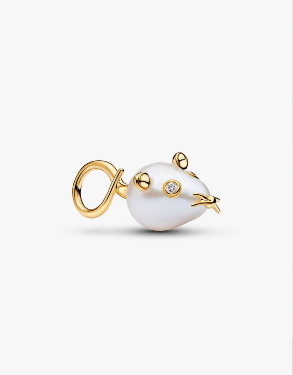 Treated Freshwater Cultured Baroque Pearl Mouse Dangle Charm