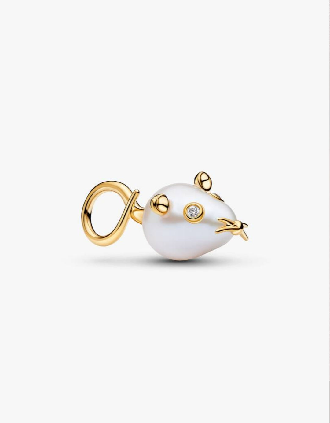 Treated Freshwater Cultured Baroque Pearl Mouse Dangle Charm