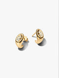 Organically Shaped Stone-Set Stud Earrings