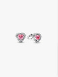 Elevated Pink Heart Stud Earrings