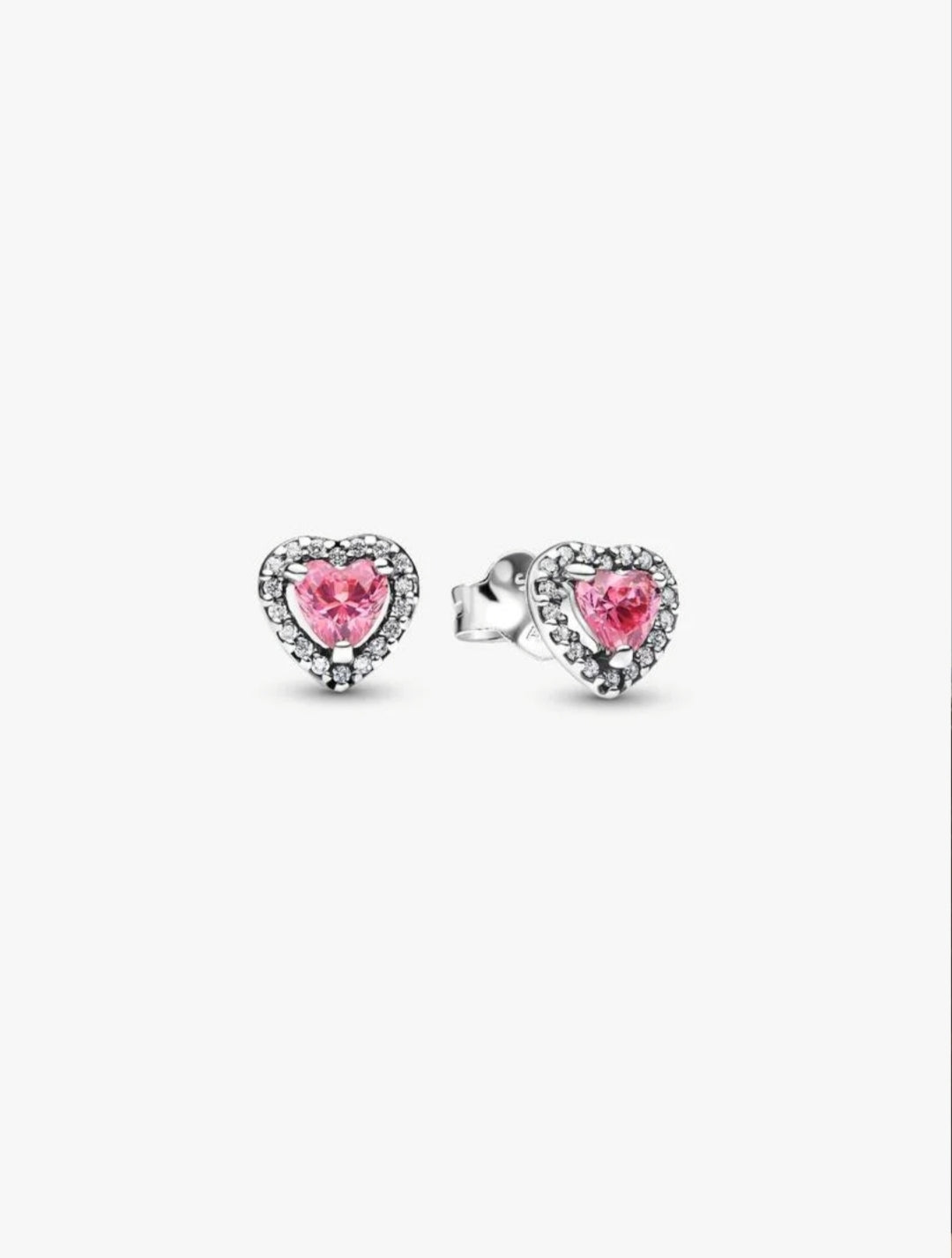 Elevated Pink Heart Stud Earrings
